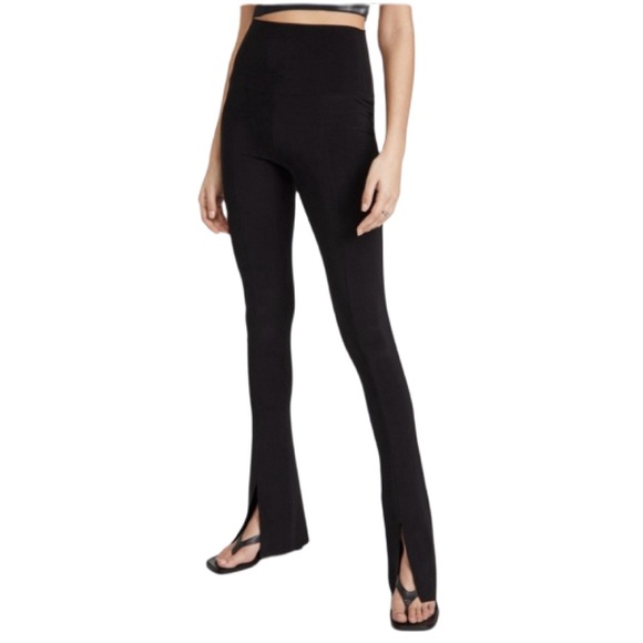 NWT Norma Kamali Black Spat Flared Leggings - Sz L - Picture 1 of 7